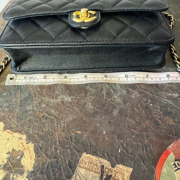 Chanel Black Caviar Circle Handle Crossbody Bag WOC Series GHW Authentic CoA - Picture 12 of 12